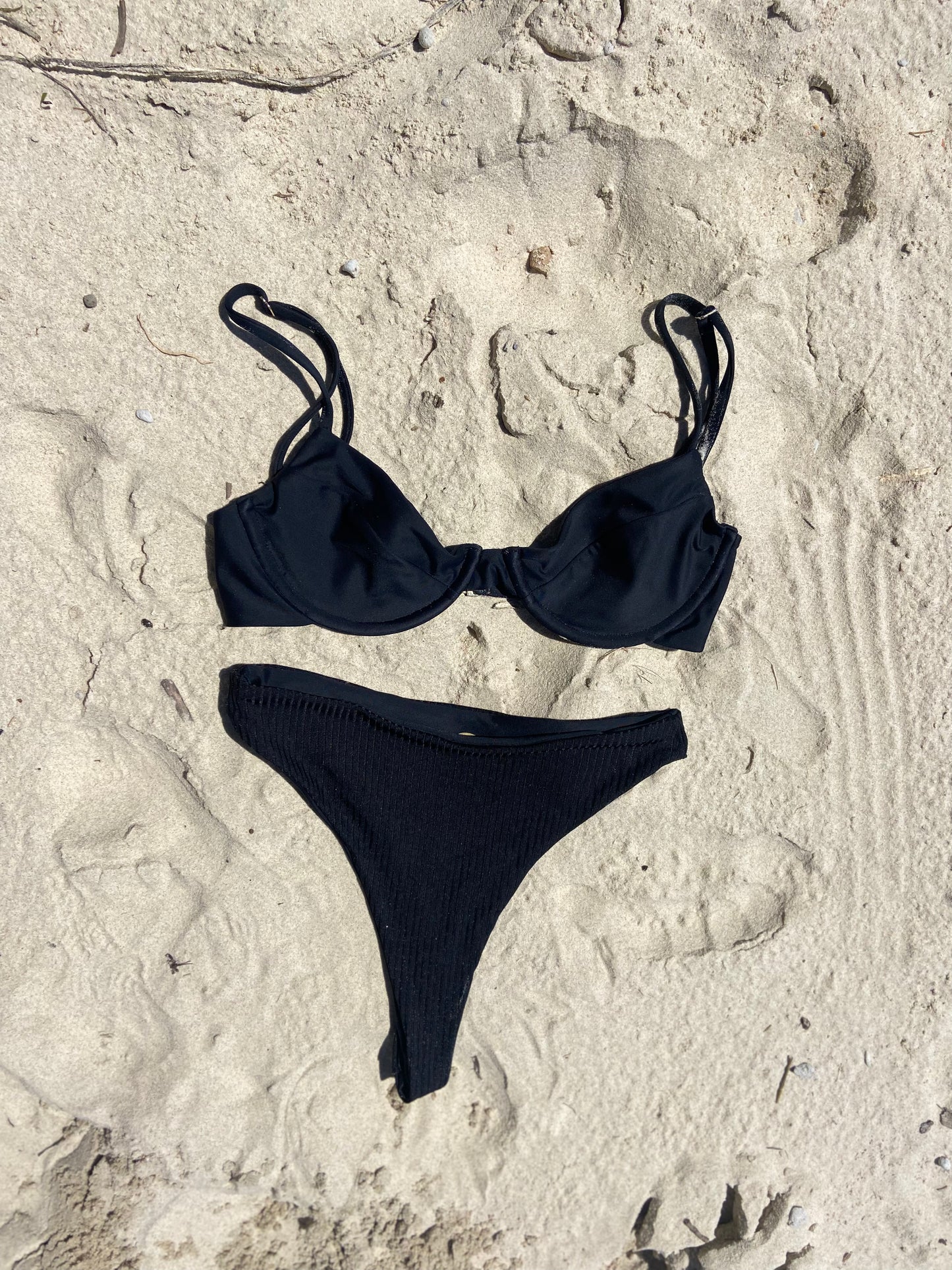 Seventies Style High Waist Bikini Bottom - Classic Black
